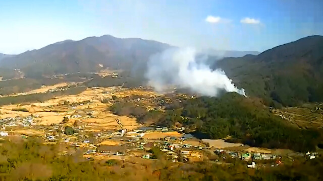 울주군 범서읍에서 산불‥ 산림 1ha 피해